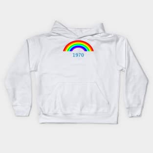 Vintage Rainbow 1970 A Retro Year Kids Hoodie